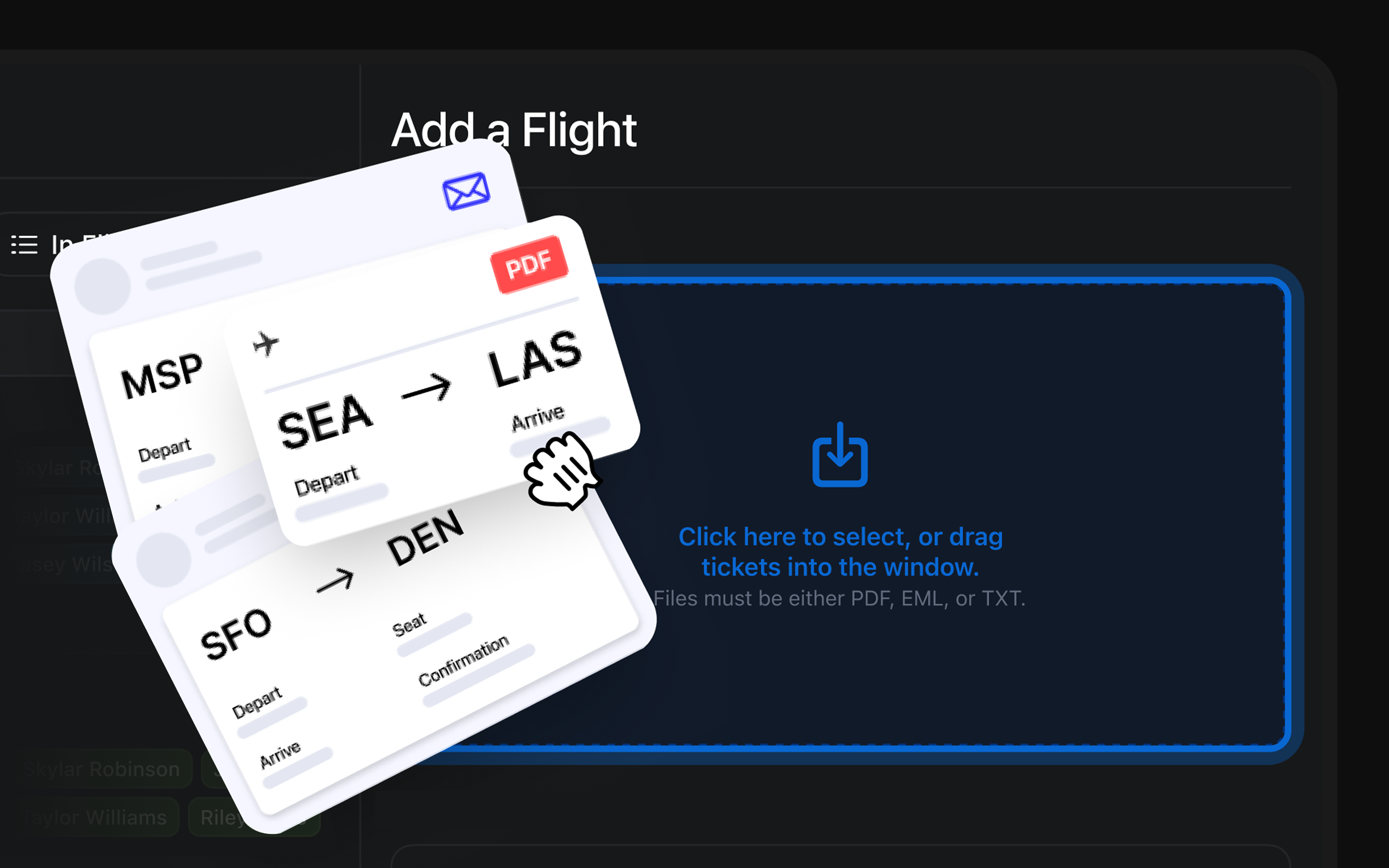 Flight management dashboard